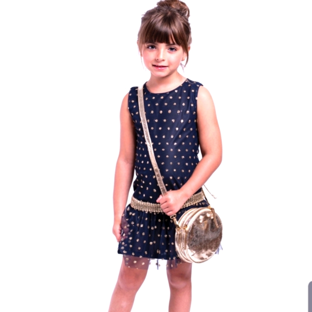Imoga Style Karen navy and gold dress